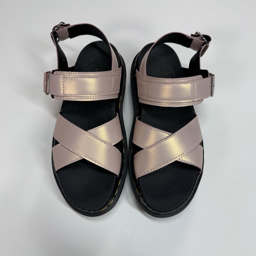 DR MARTENS WOMEN'S VOSS 2 PLATFORM SANDALS NWOB SZ 7 METALLIC PINK - Picture 3 of 7